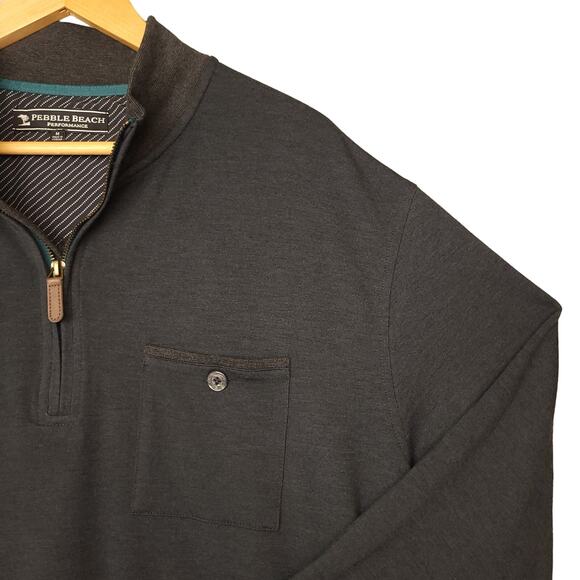 Pebble Beach Performance Men's 1/4 Zip Pullover Sweater Medium Long Sleeve Golf - Picture 6 of 16
